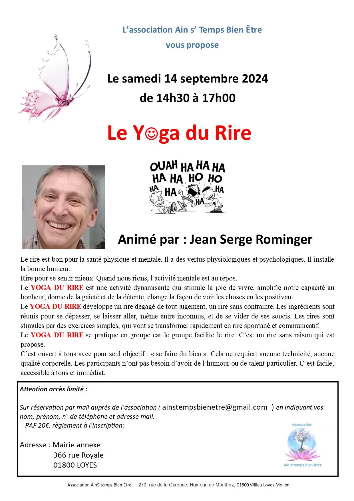 Affiche atelier yoga du rire